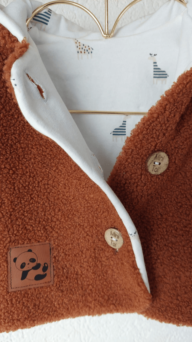Veste bouclettes "Panda" 56/62 