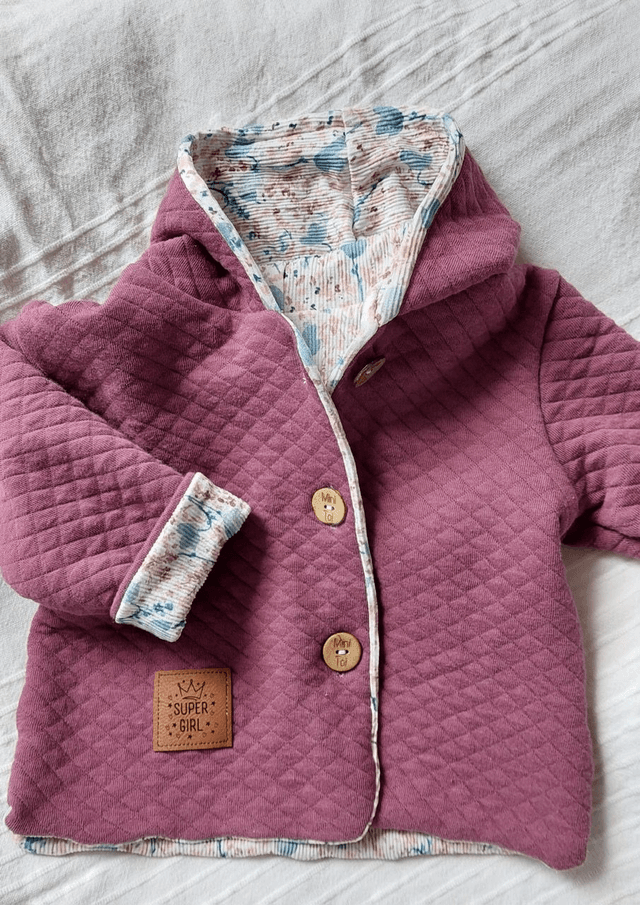 Veste sweat matelassé 62/68  &quot;Super Girl&quot;  