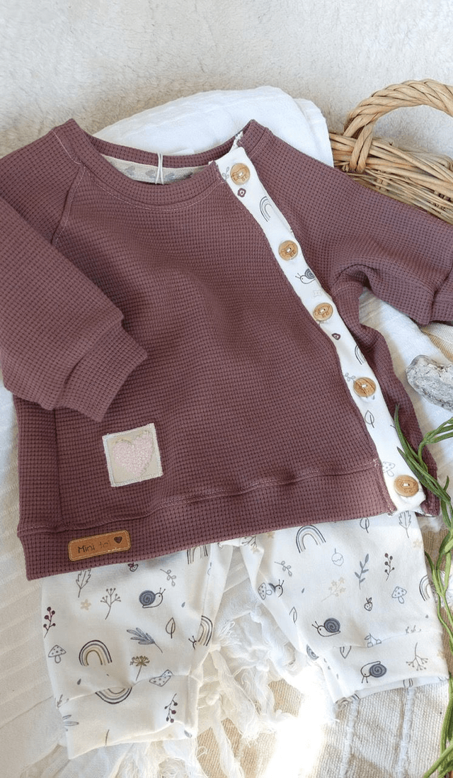 Pièce unique petit coeur Jaquette/ pantalon taille 56-62